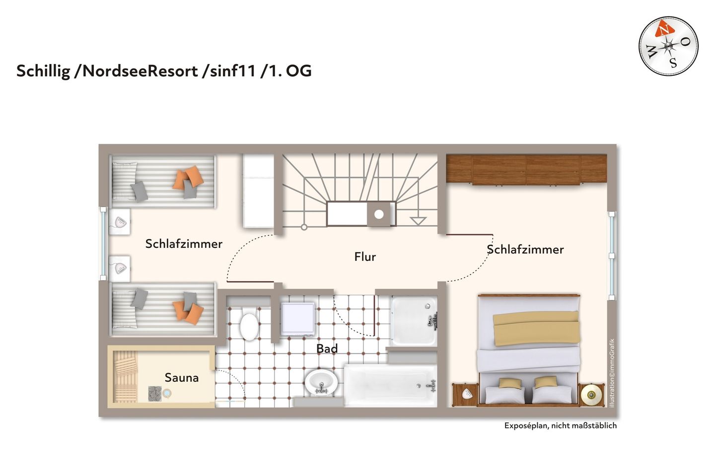 NordseeResort Friesland Ferienhäuser NordseeResort Friesland 11 Schillig - Grundriss