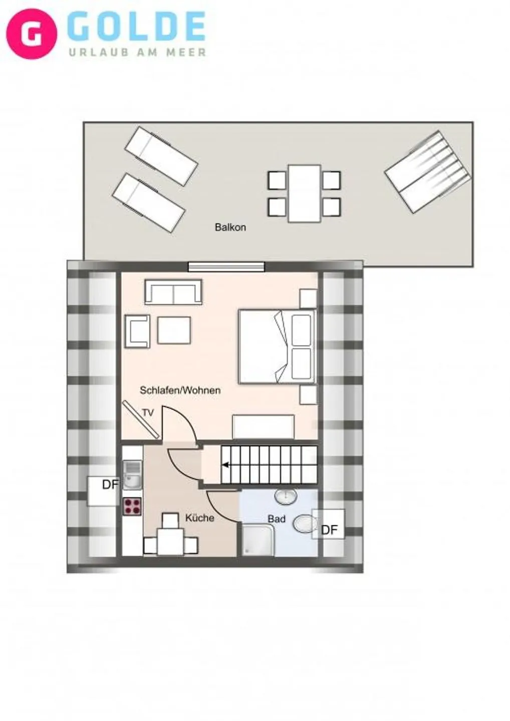 Frahmshus Appartement Ausguck SPO Ording - Grundriss