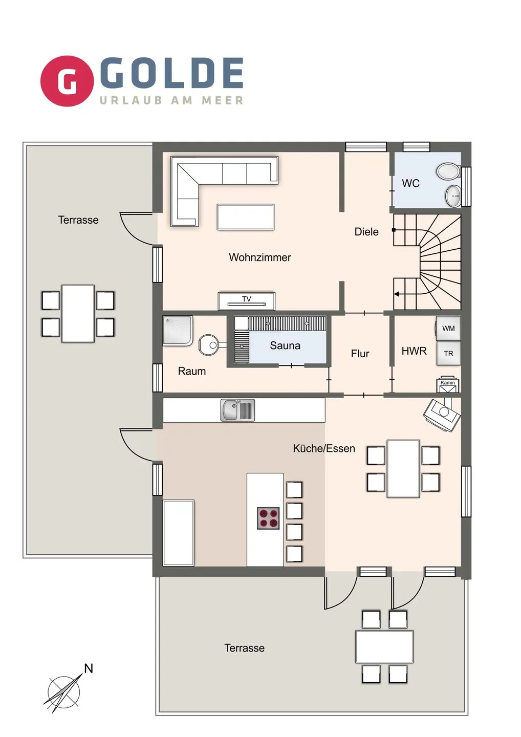 Lütt Medehop Ferienhaus Lütt Medehop Tating bei SPO - Grundriss