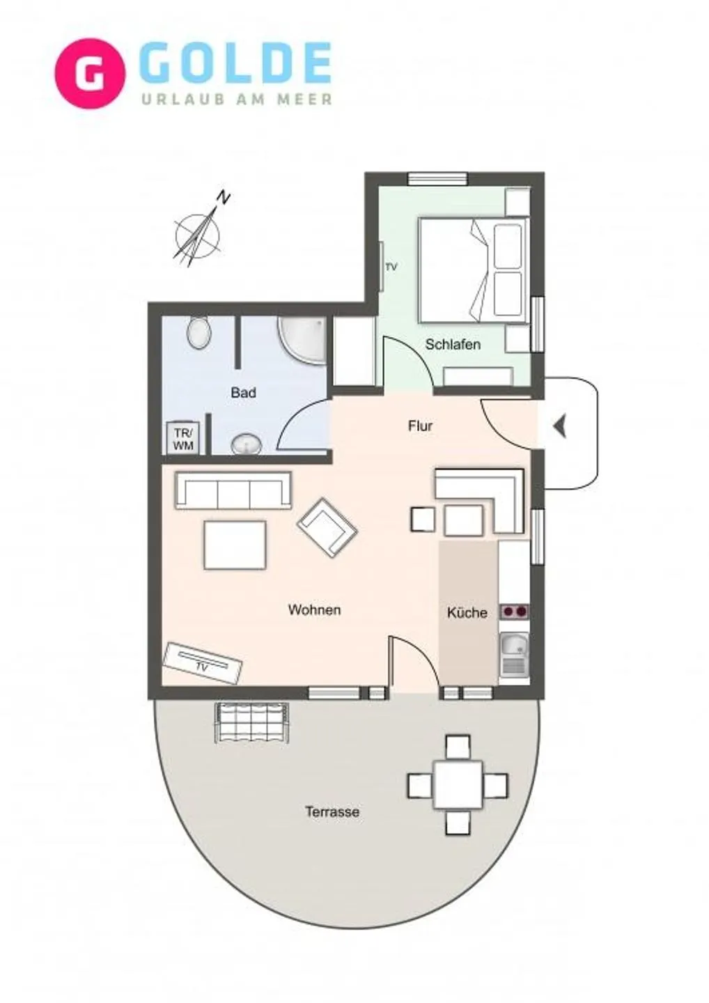 Buhne Appartement Buhne 4 SPO Ording - Grundriss