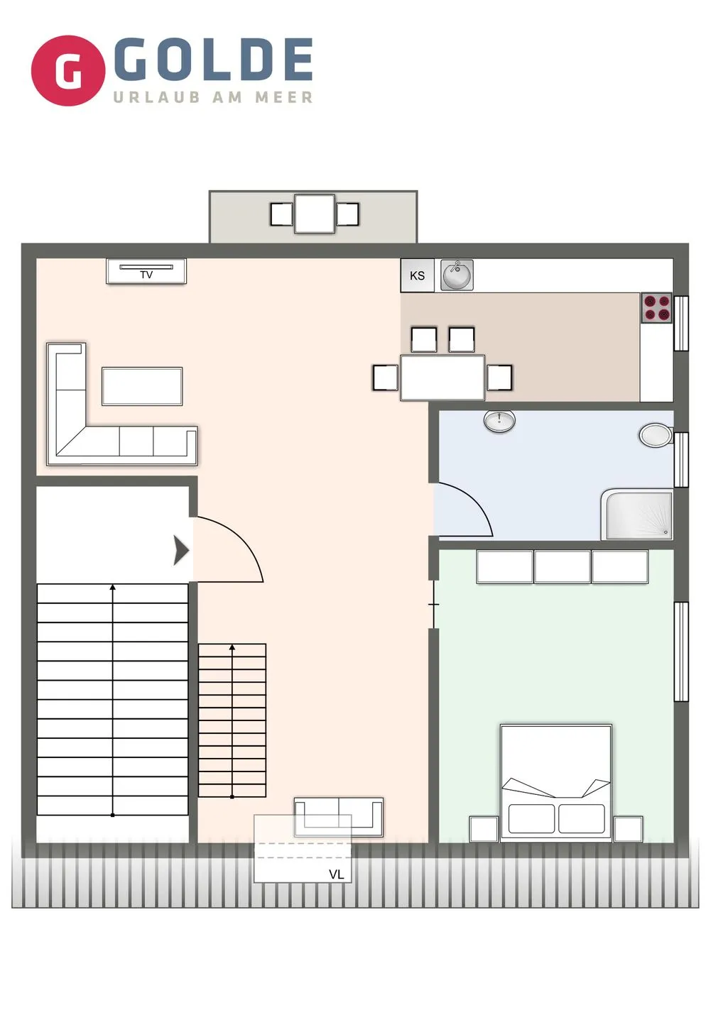 Kjell Hus Kjell Hus FeWo Bad SPO Ording - Grundriss