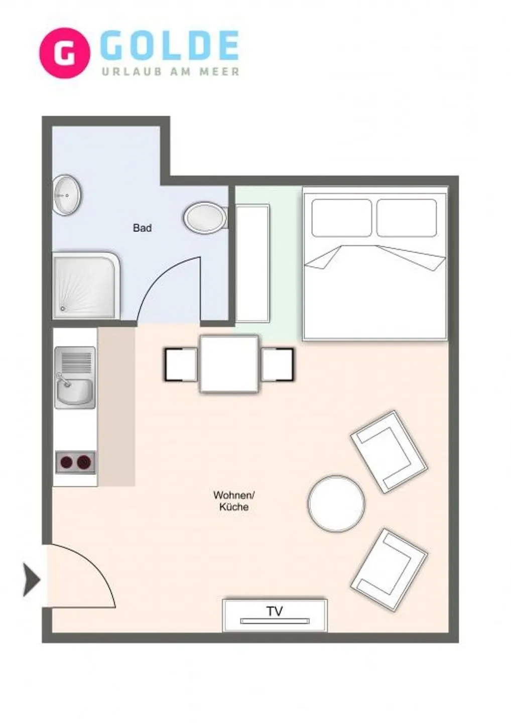 Apartmenthaus Deichbude Apartmenthaus Deichbude Kleines Versteck-6 SPO Ording - Grundriss