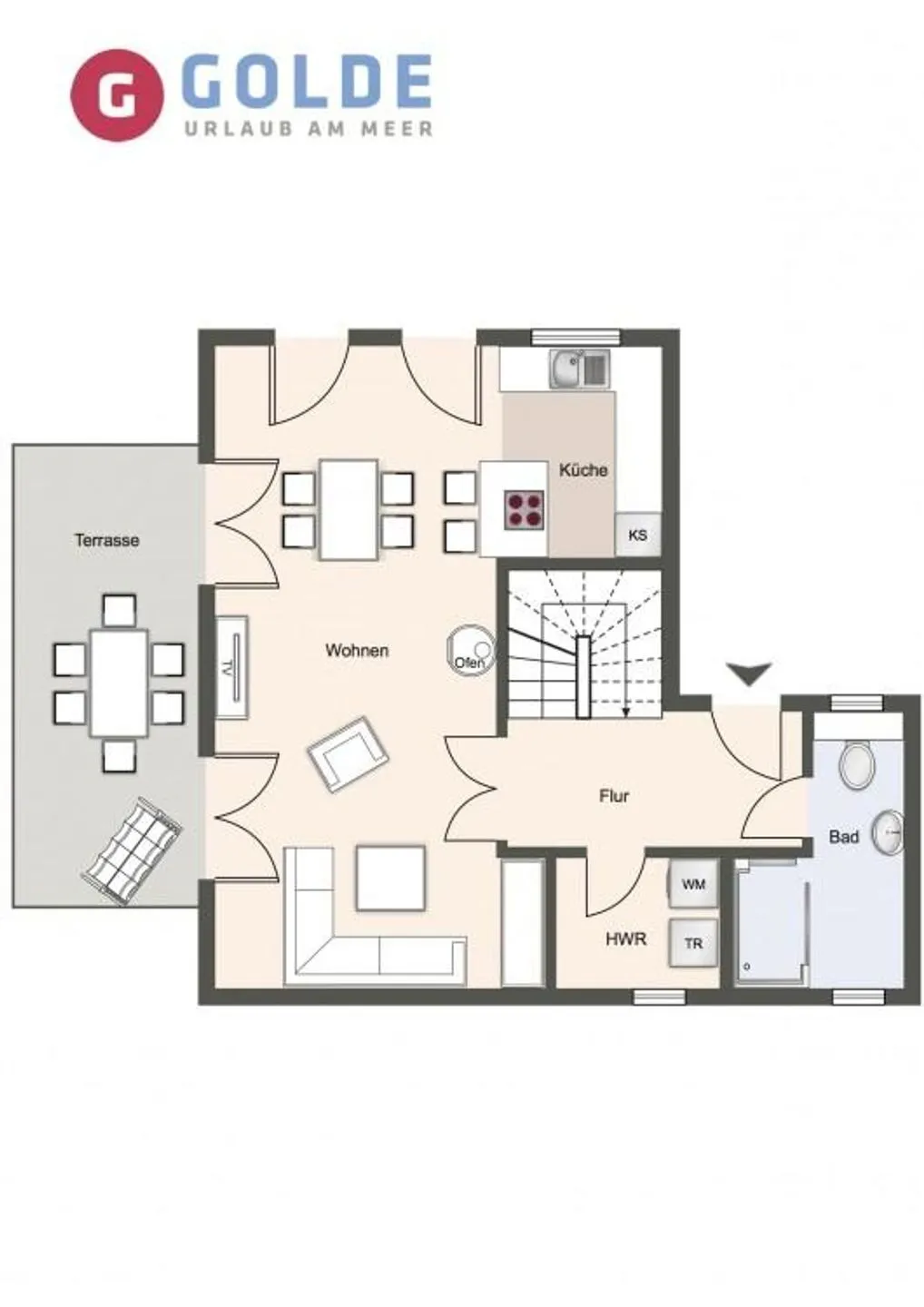 Dorf Domizil Ferienhaus Dorfremise SPO Dorf - Grundriss