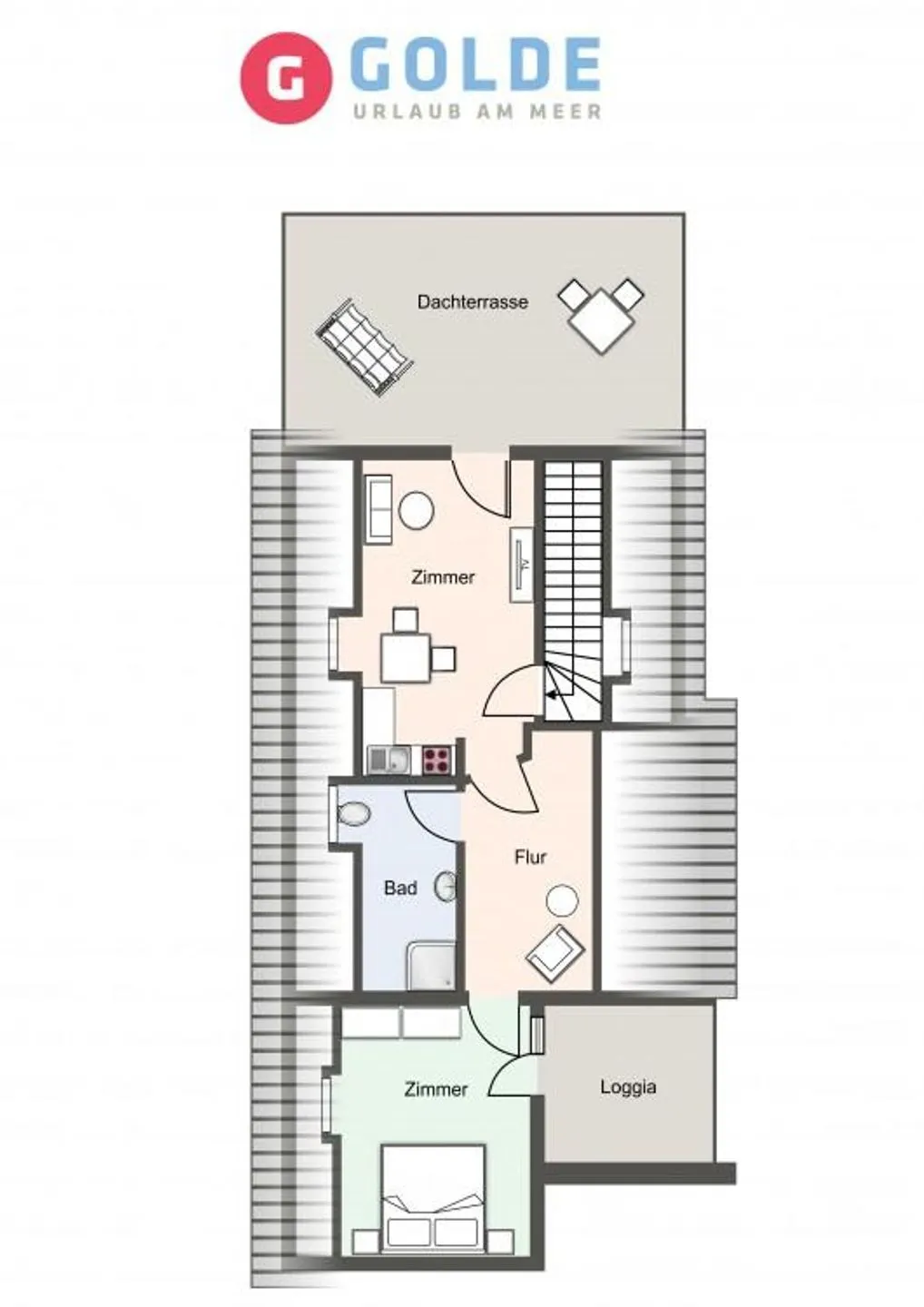 Fischerhaus am Strand Appartement Kuschelnest SPO Ording - Grundriss