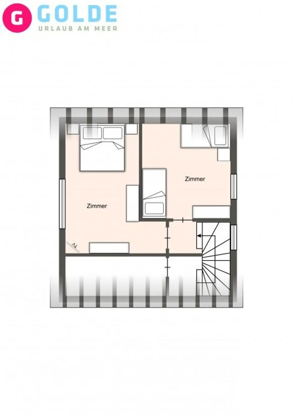 Frahmshus Ferienhaus Kapitän's Kajüte SPO Ording - Grundriss