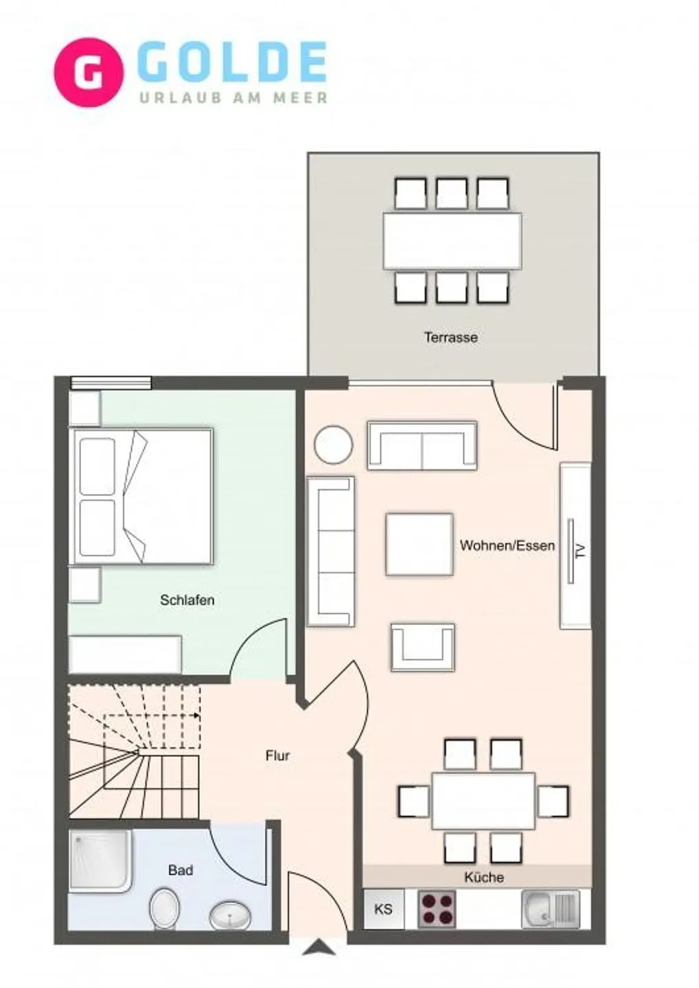 Friesenhof Dreilanden Friesenhof Appartement 3 SPO Ording - Grundriss