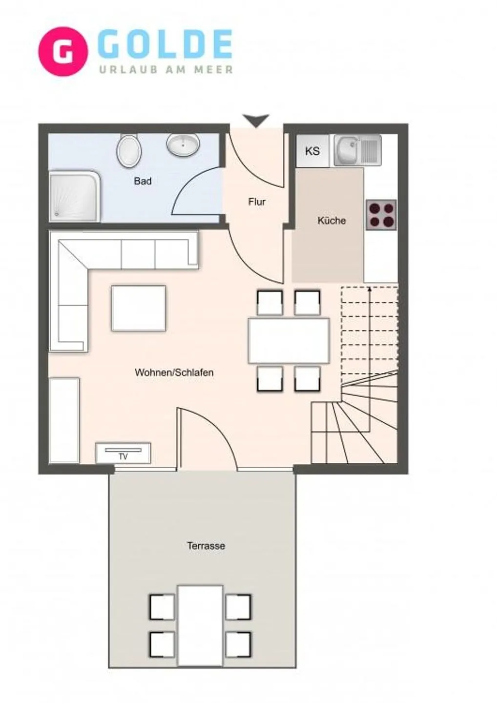 Friesenhof Dreilanden Friesenhof Appartement 7 SPO Ording - Grundriss