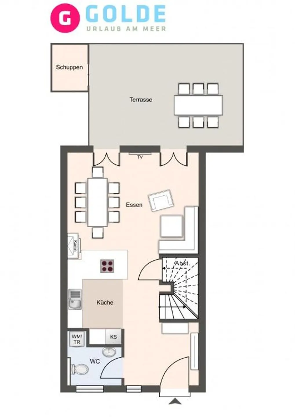 Reetdachhaus Dünenstieg Reetdachhaus Dünenstieg sechs SPO Dorf - Grundriss