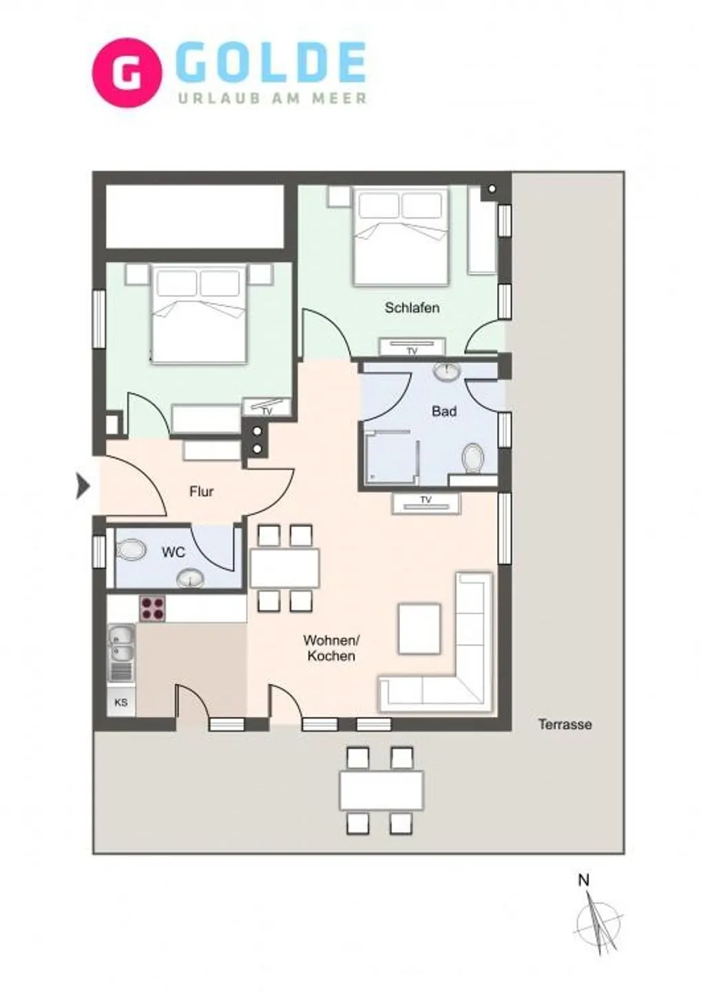 Appartementhaus Olsdorfer Straße Appartement Glücksmomente unten SPO Dorf - Grundriss
