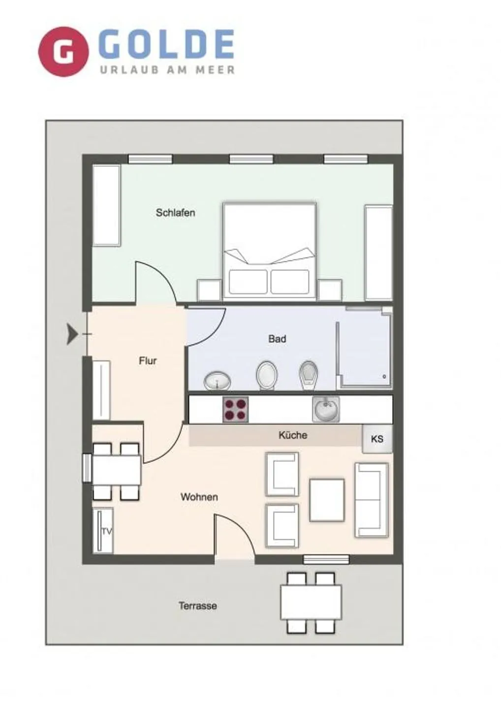 Halligland Aussicht Appartement Halligland Aussicht SPO Ording - Grundriss