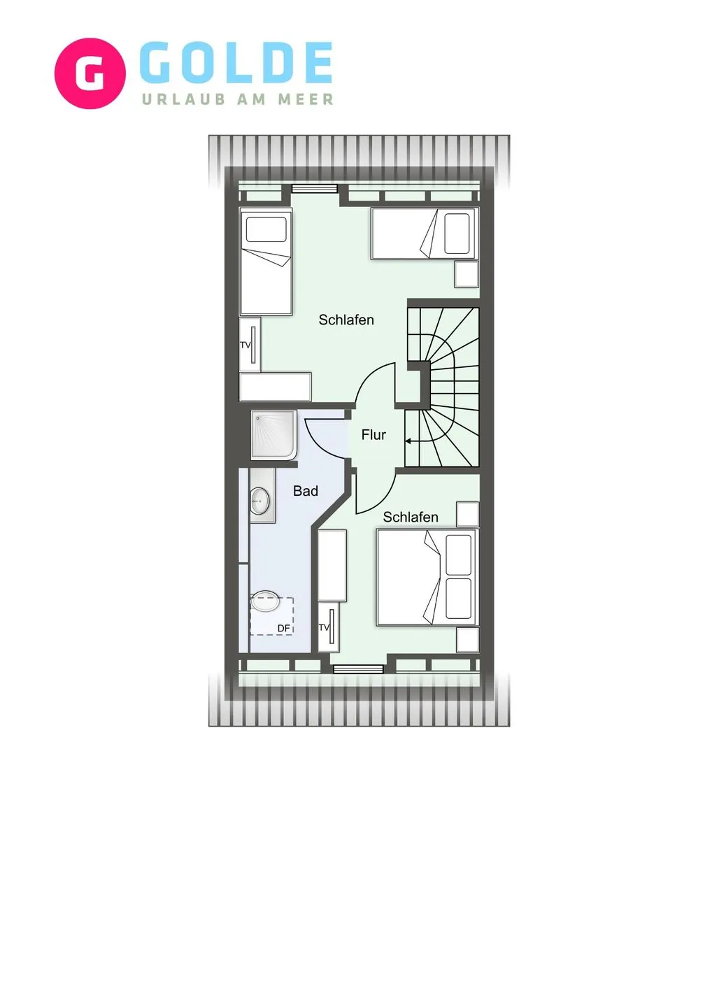 Quartier Deich-4 Ferienhaus Quartier Deich 4 Waterfront SPO Ording - Grundriss