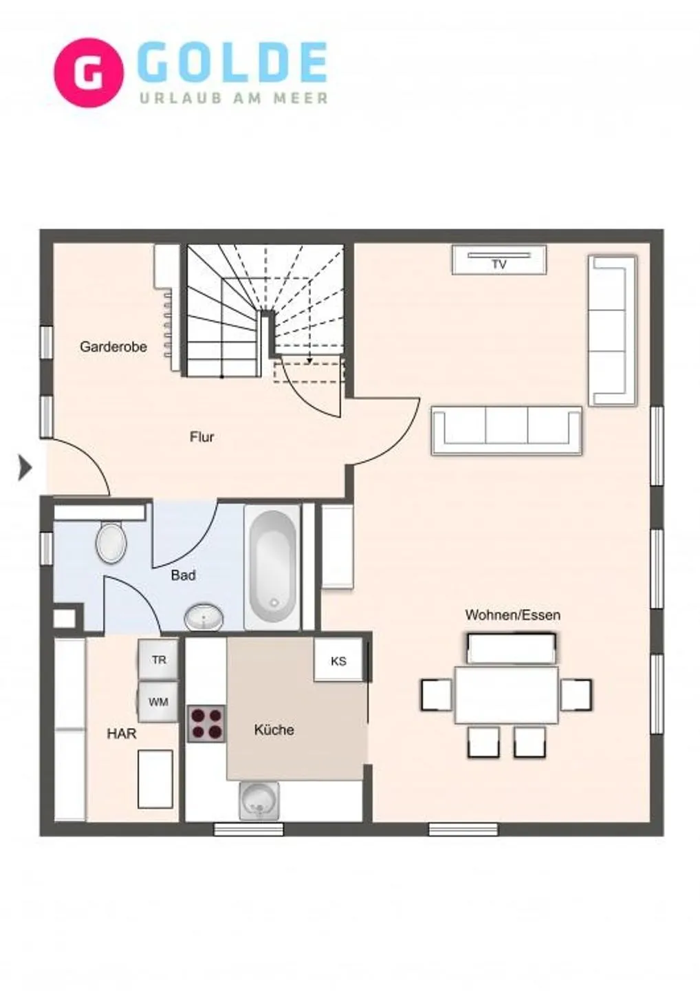 Reetdachhaus Wattenmeer Reetdachhaus Wattenmeer SPO Ording - Grundriss