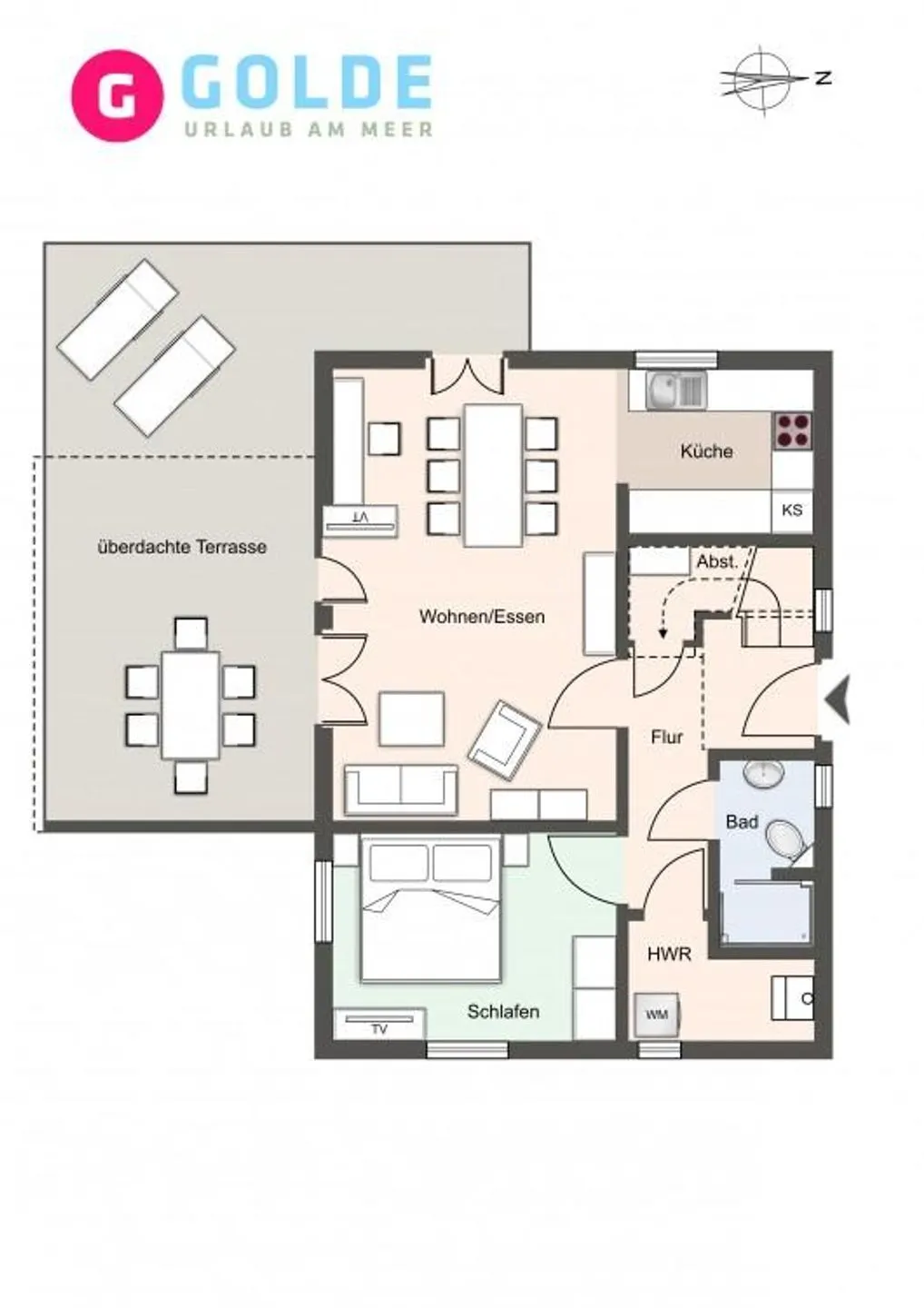 Ferienhaus Westwind Einzelhaus Westwind SPO Ording - Grundriss