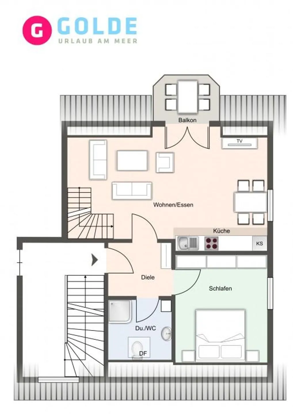 Ferienhaus Störtebeker Appartement Waterkant SPO 4 SPO Ording - Grundriss