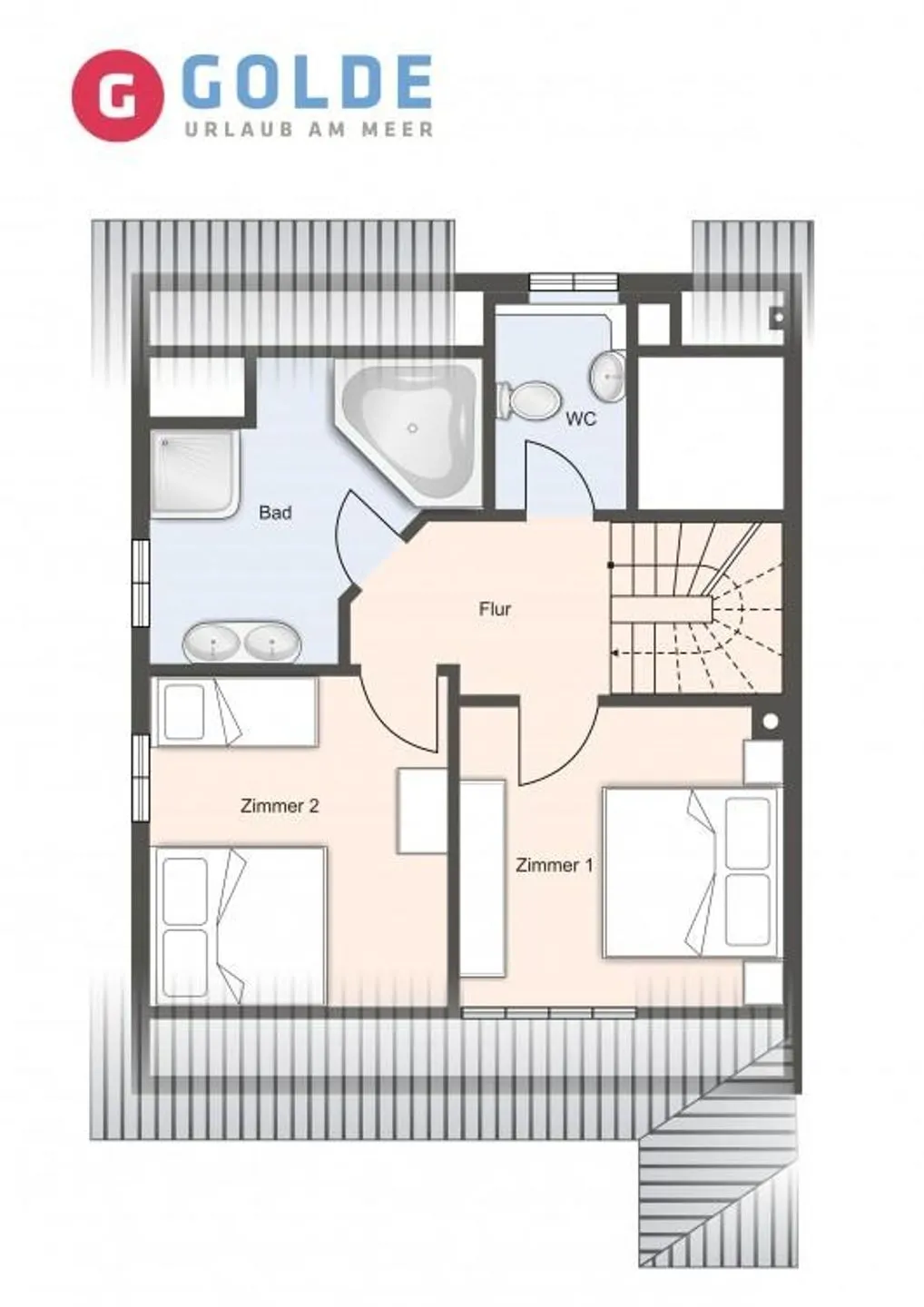 Westmarken Reetdachhaus Strandkontor SPO Ording - Grundriss
