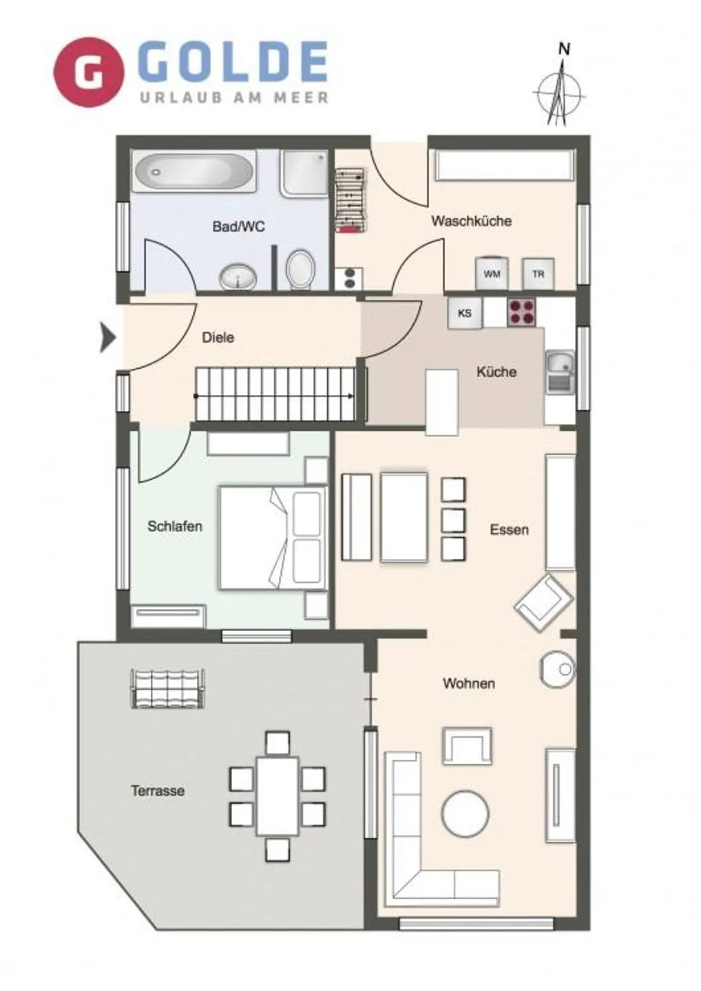 Ferienhaus Strandhaus Einzelhaus Strandhaus 6 SPO Dorf - Grundriss
