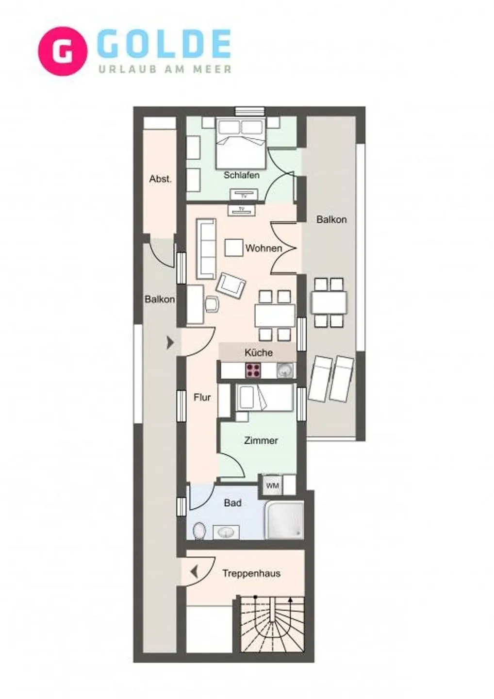 Dreilanden Penthouse Skipperhuset SPO Ording - Grundriss