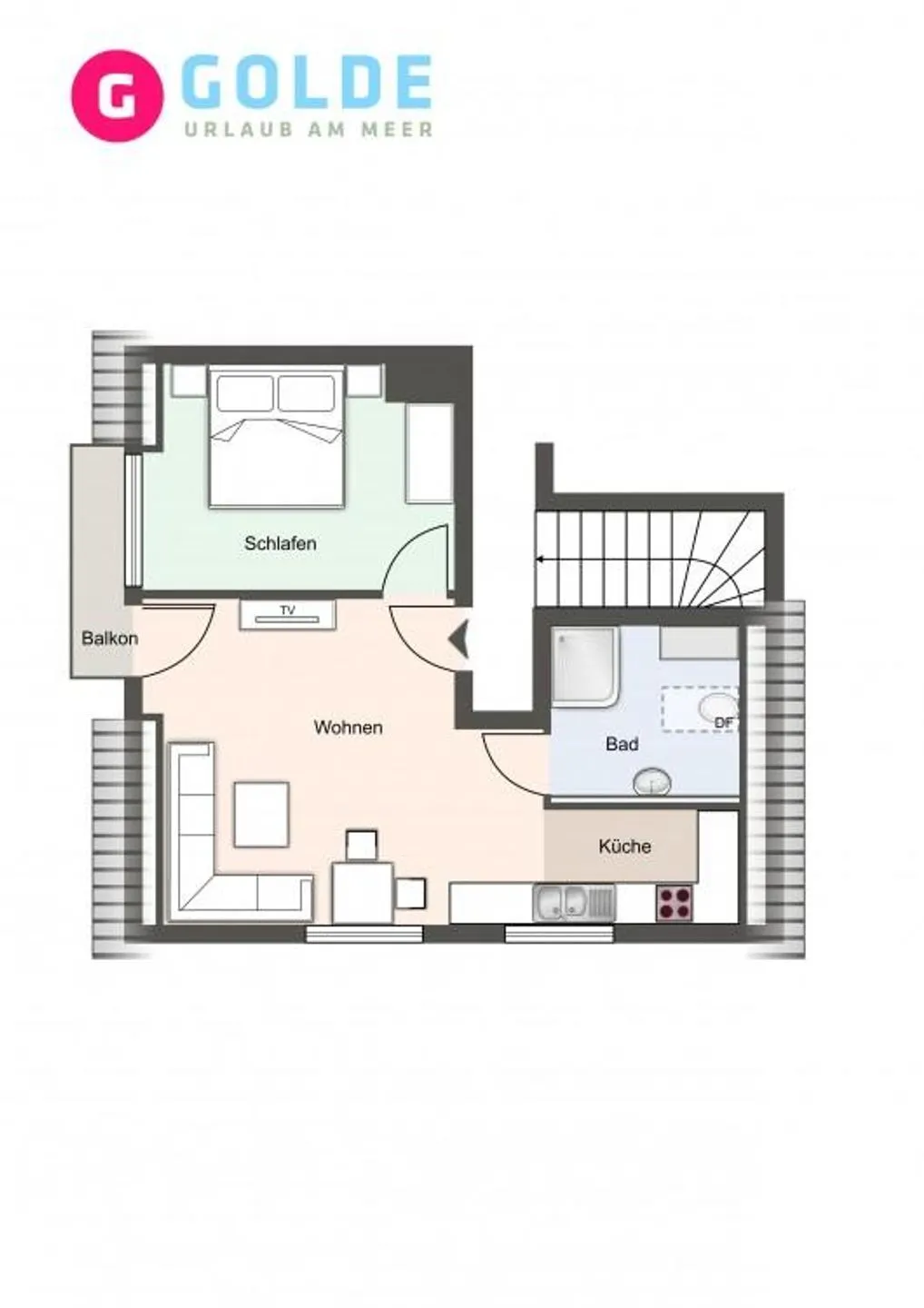 Haus Rückenwind Appartement 2 Rückenwind - Dorf SPO Bad - Grundriss