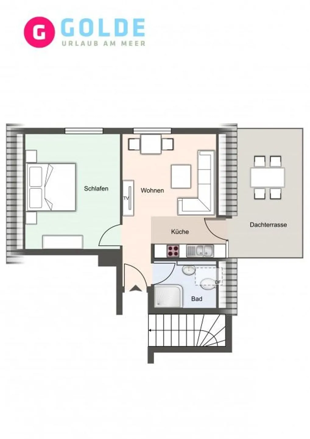 Haus Rückenwind Appartement 3 Rückenwind - Bad SPO Bad - Grundriss