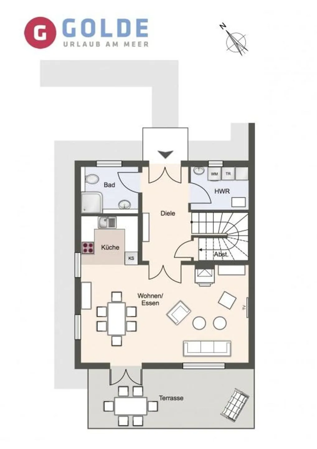 Reetdachhaus Reetkoje Reetdachhaus Reetkoje II SPO Boehl - Grundriss