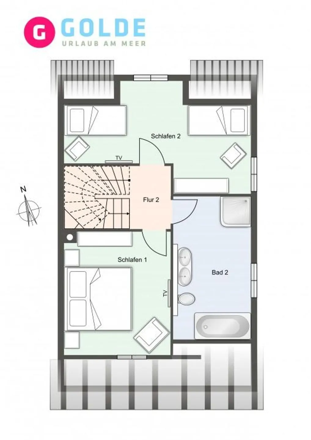 Dorf Domizil Reetdachhaus Reetkate SPO Dorf - Grundriss