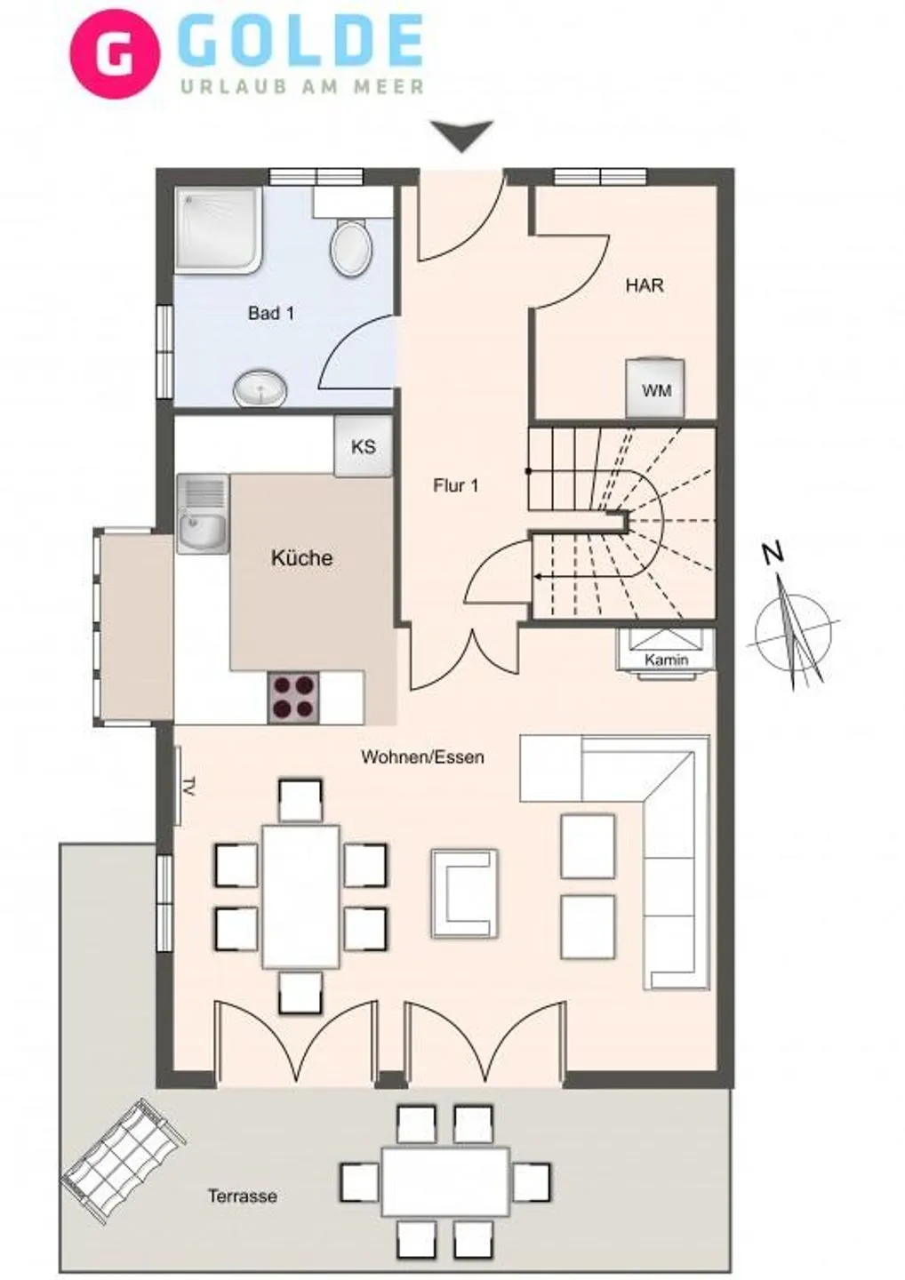Dorf Domizil Reetdachhaus Strohhütte SPO Dorf - Grundriss