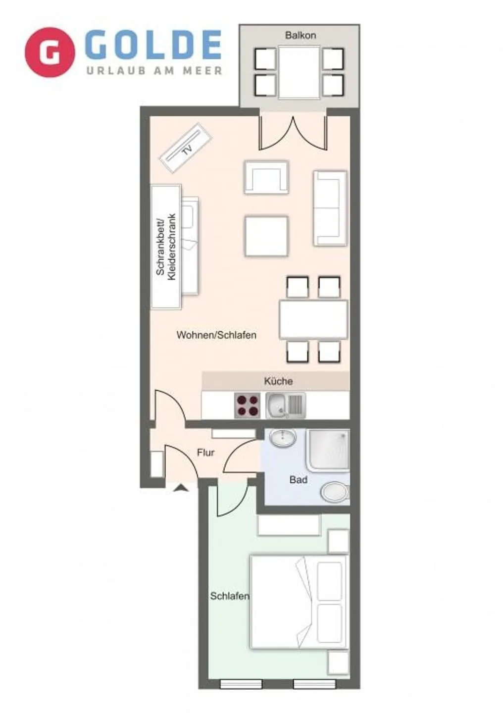 Apartmenthaus Deichbude Apartmenthaus Deichbude - Deichblick 12 SPO Ording - Grundriss