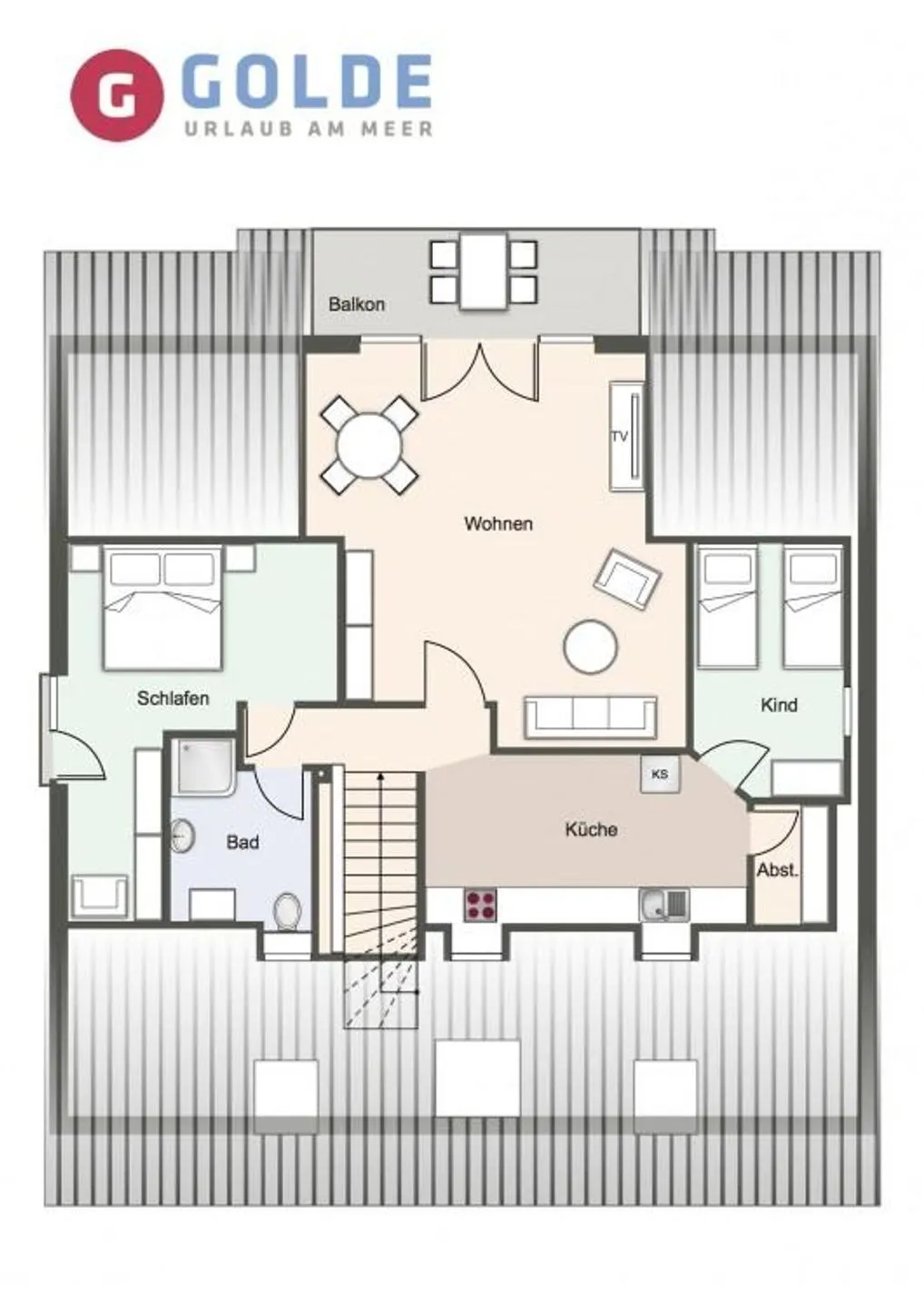 Apartmenthaus Weitblick Appartement 54 Grad Weitblick SPO Ording - Grundriss