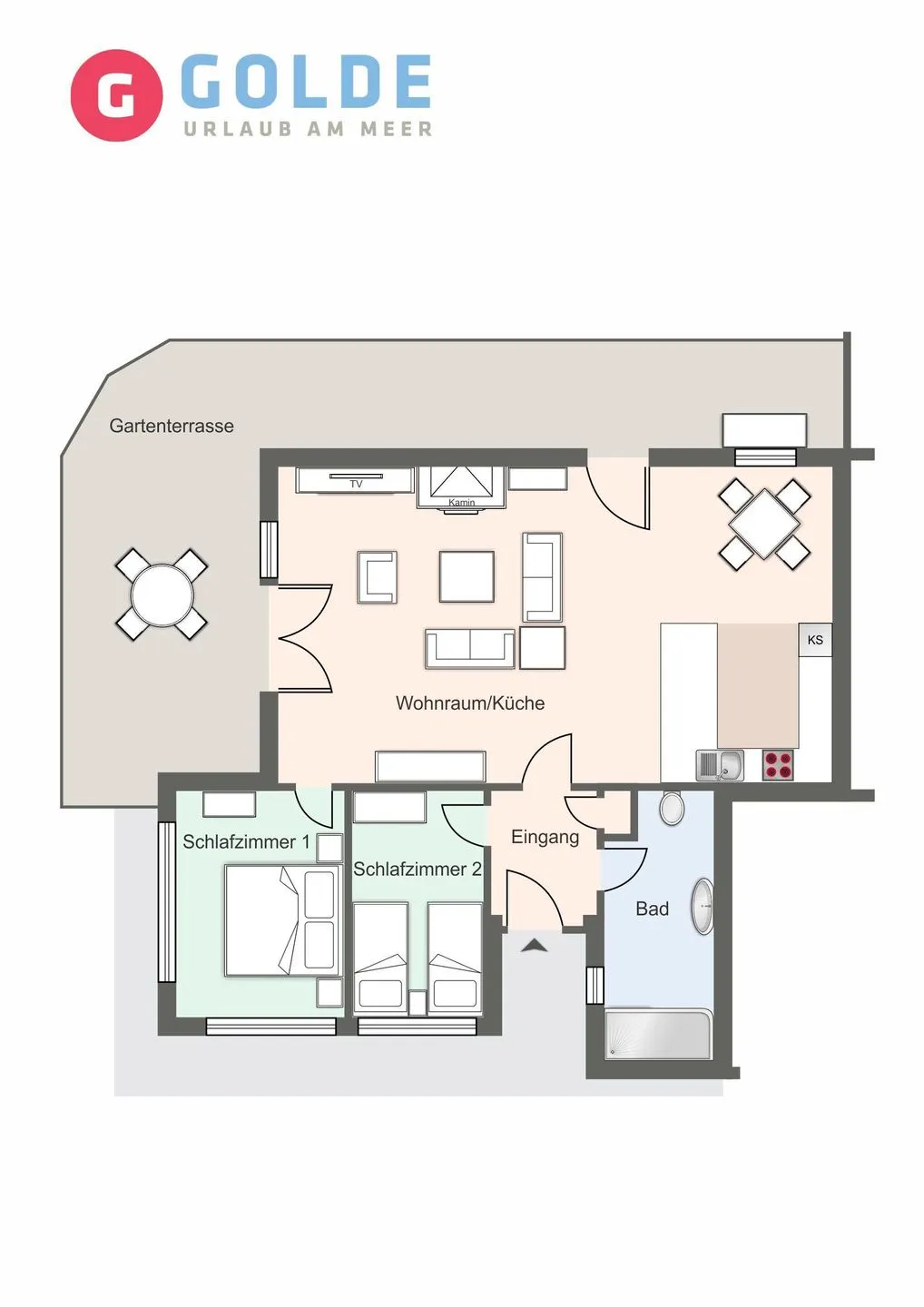Bungalow Seestern Bungalow Seestern A SPO Dorf - Grundriss