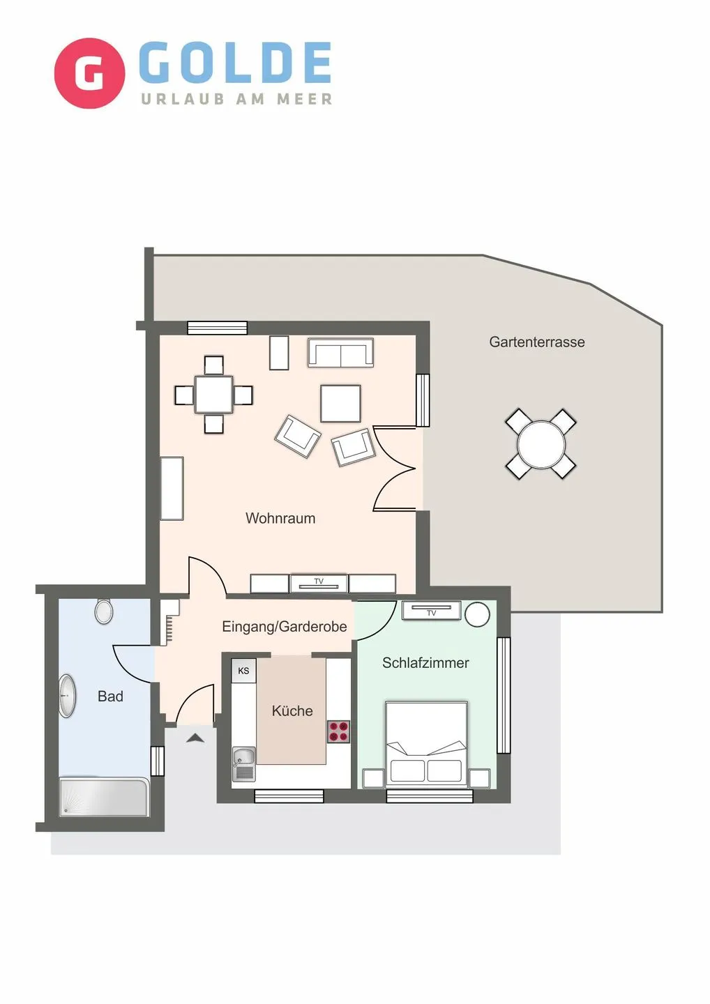 Bungalow Seestern Bungalow Seestern B SPO Dorf - Grundriss