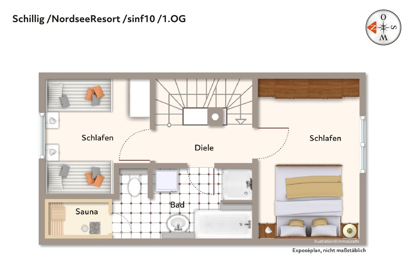 NordseeResort Friesland Ferienhäuser NordseeResort Friesland 10 Schillig - Grundriss