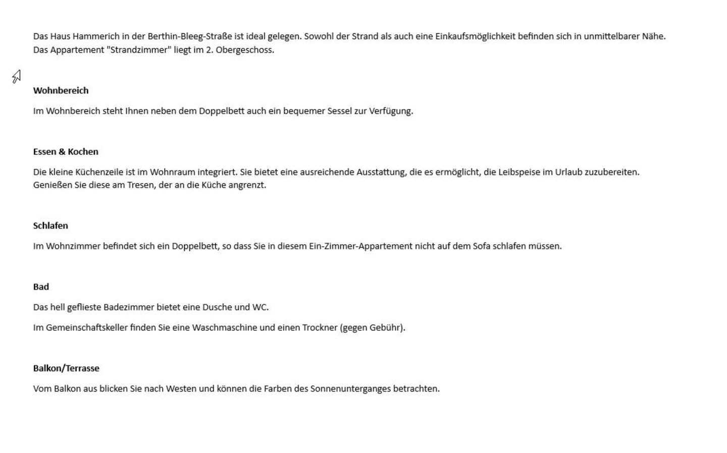  Strandzimmer - Haus Hammerich - Berthin-Bleeg-Str. 17, App. 22 Wenningstedt - Wohnzimmer