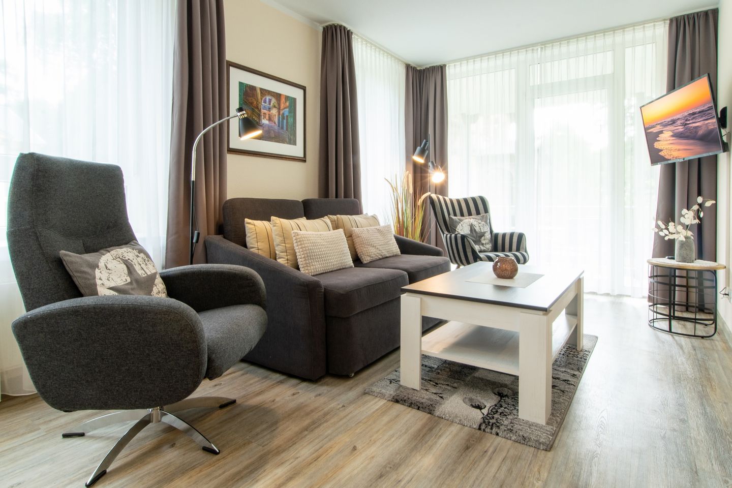 Strand-Park Strand-Park 214 Usedom - Wohn-Essbereich mit Couch