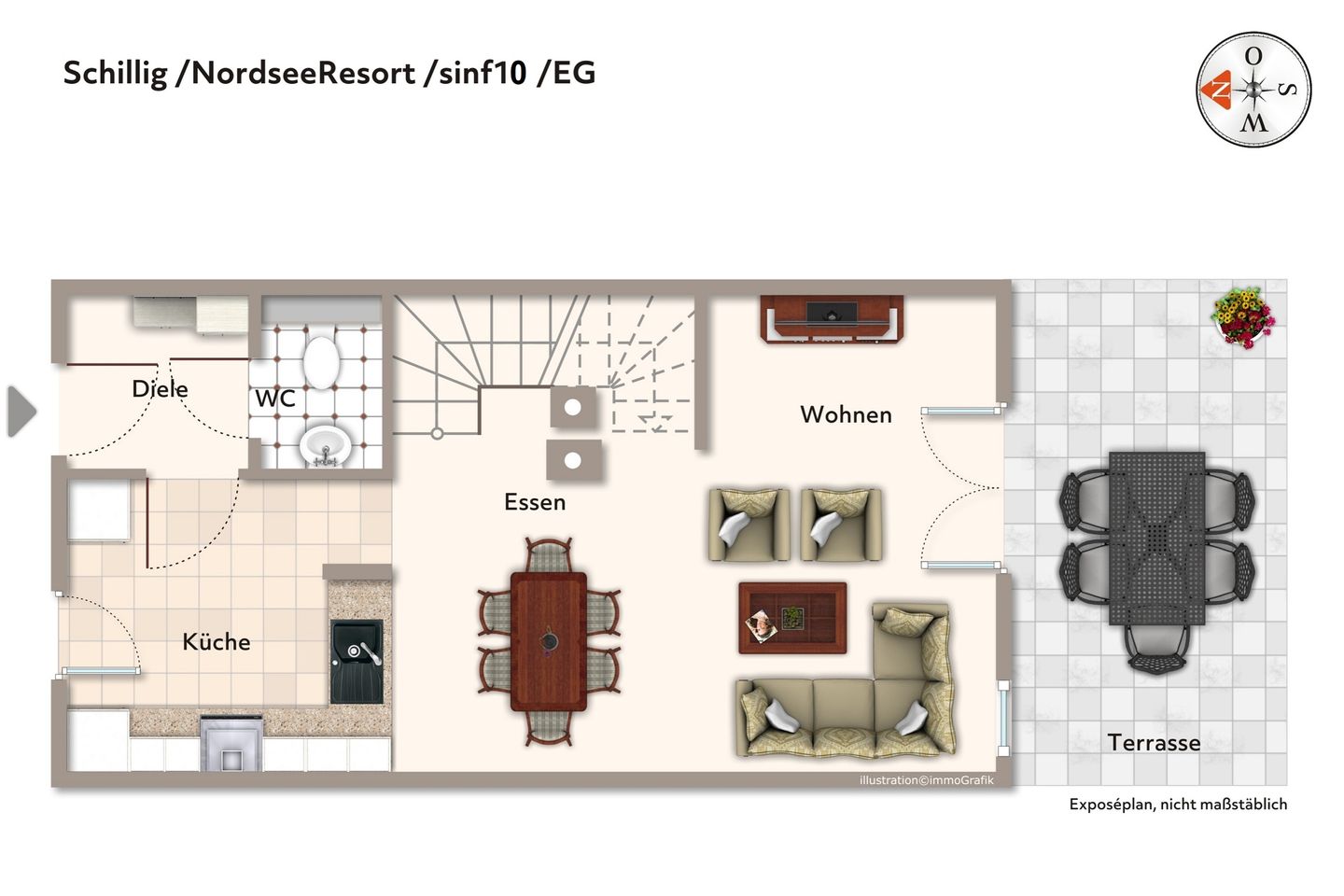NordseeResort Friesland Ferienhäuser NordseeResort Friesland 10 Schillig - Grundriss