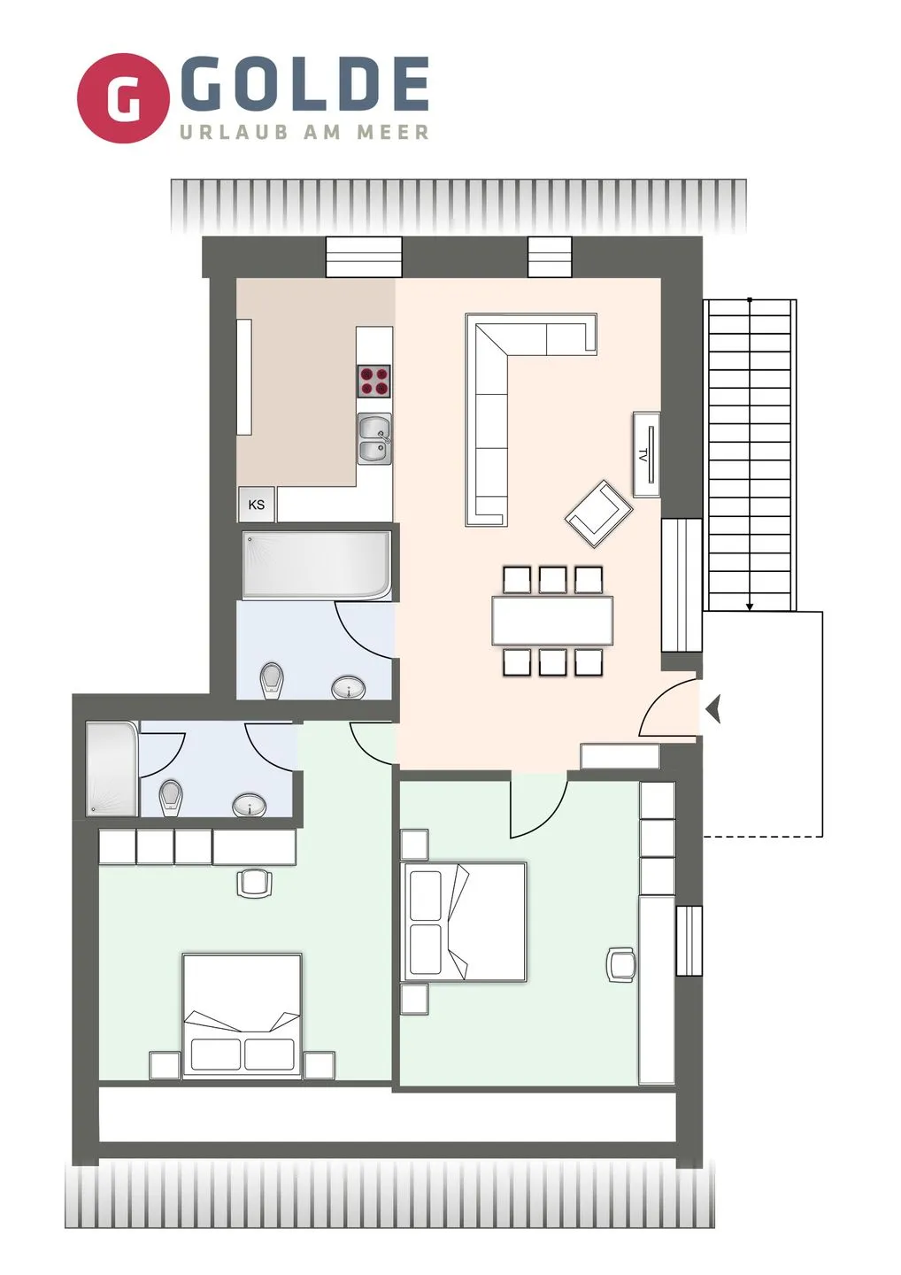 Alte Schule Westerhever Vollerwiek SPO Umland - Grundriss