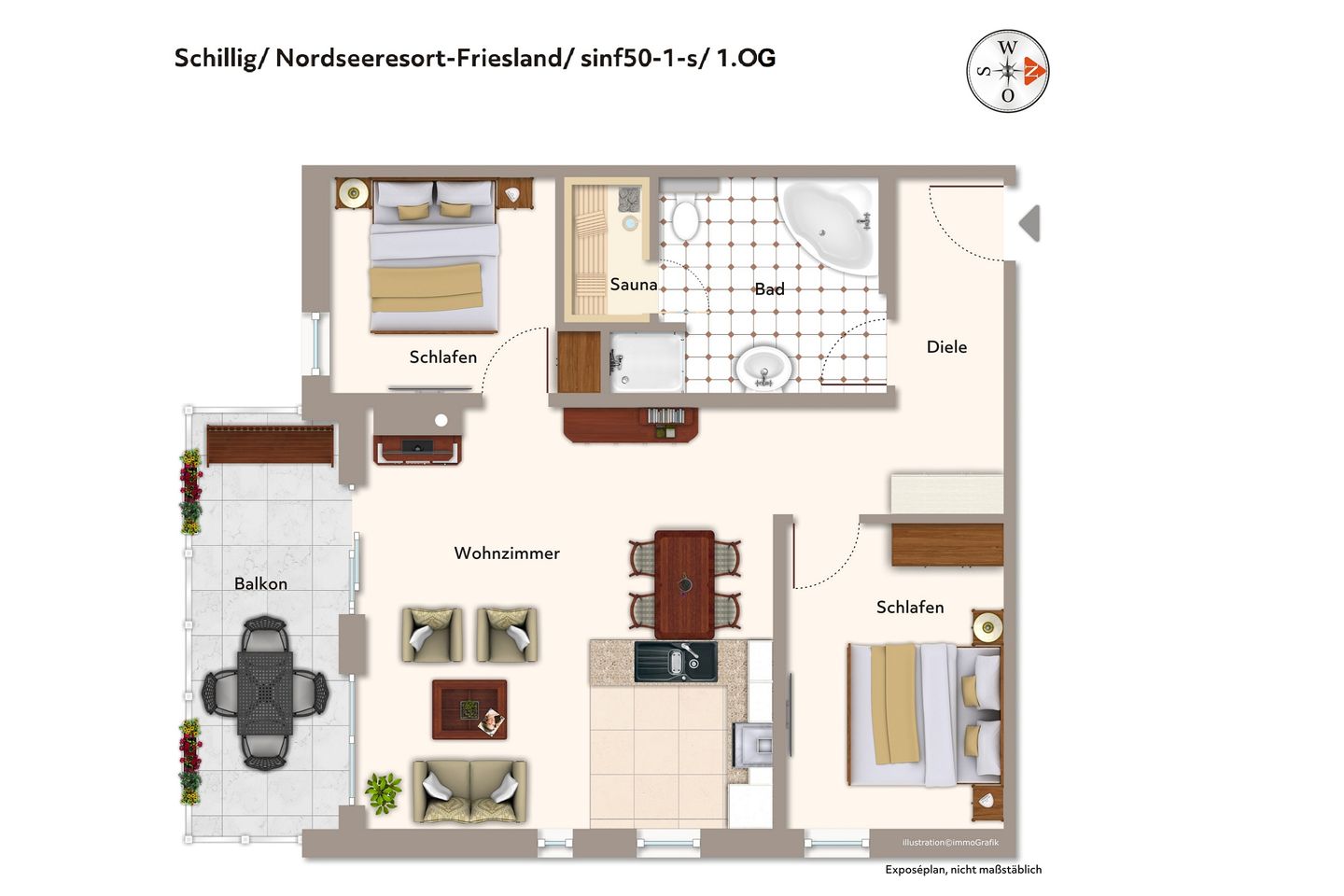 NordseeResort Friesland Nordseeresort Friesland 50-1-s Schillig - Grundriss