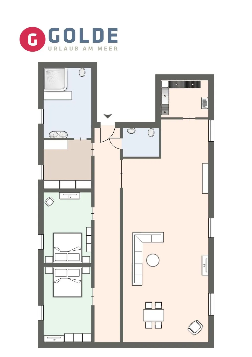 Strand No 1 Hotel Strand No 1 - Grand Suite - Meerblick SPO Bad - Grundriss