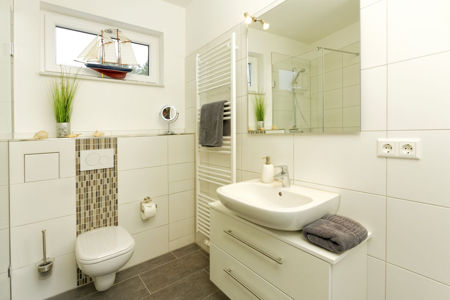 Ostseeland Ostseeland,Kajüte 6 Usedom - Badezimmer mit Dusche