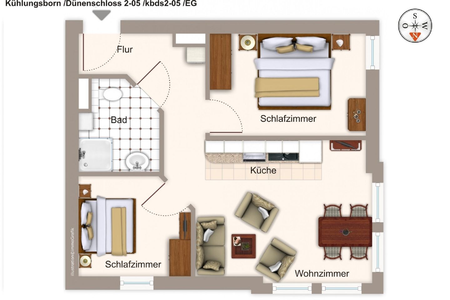 Dünenschloss Dünenschloss 2-05 Kühlungsborn - Grundriss