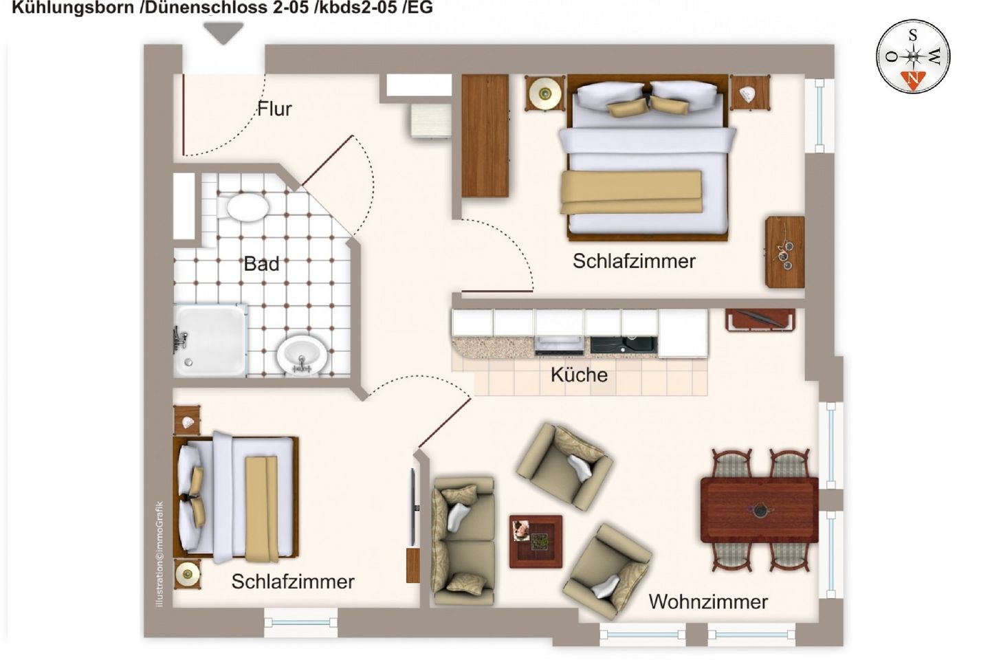 Dünenschloss Dünenschloss 2-05 Kühlungsborn - Grundriss