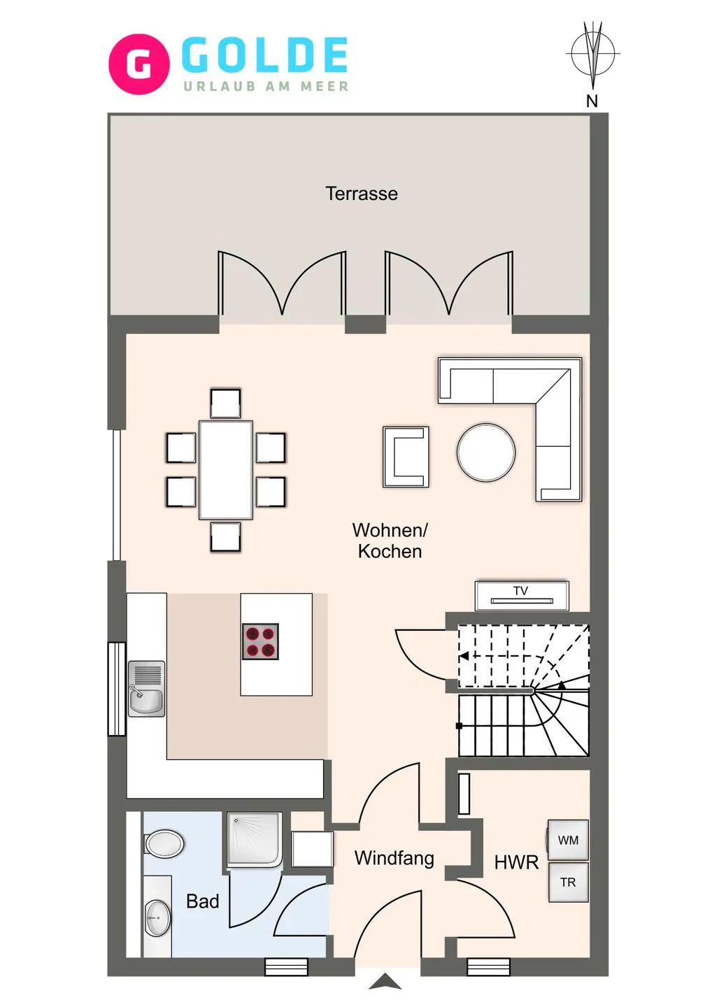 Reetdachhaus Reetperle Reetdachhaus Reetperle Ost SPO Dorf - Grundriss