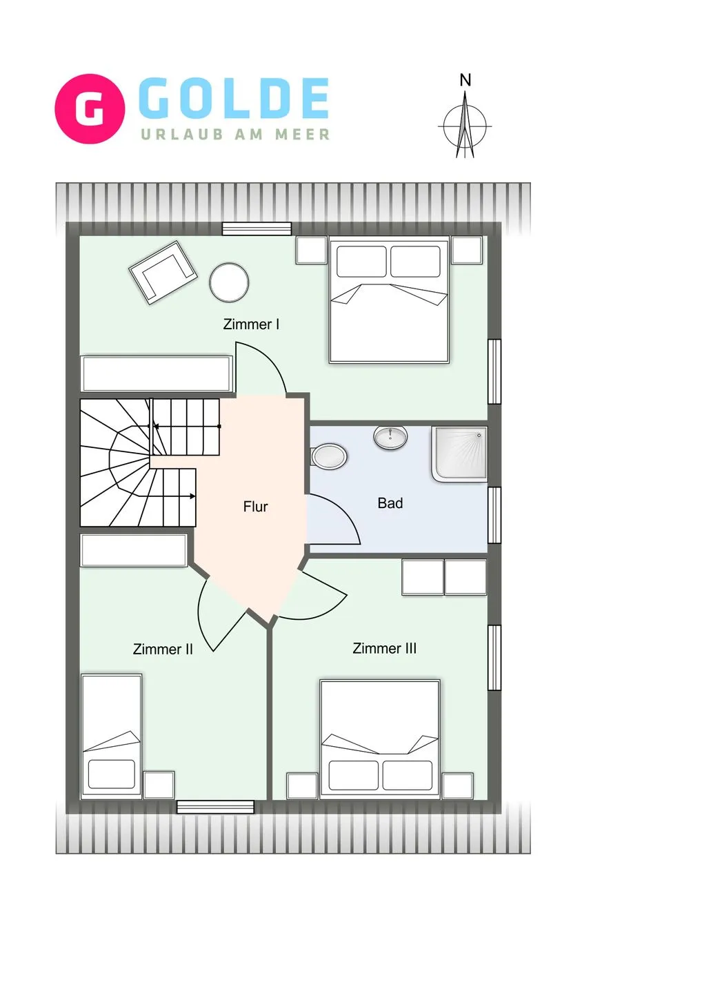 Haushälfte Evershop Ferienhaus Seepferdchen SPO Ording - Grundriss