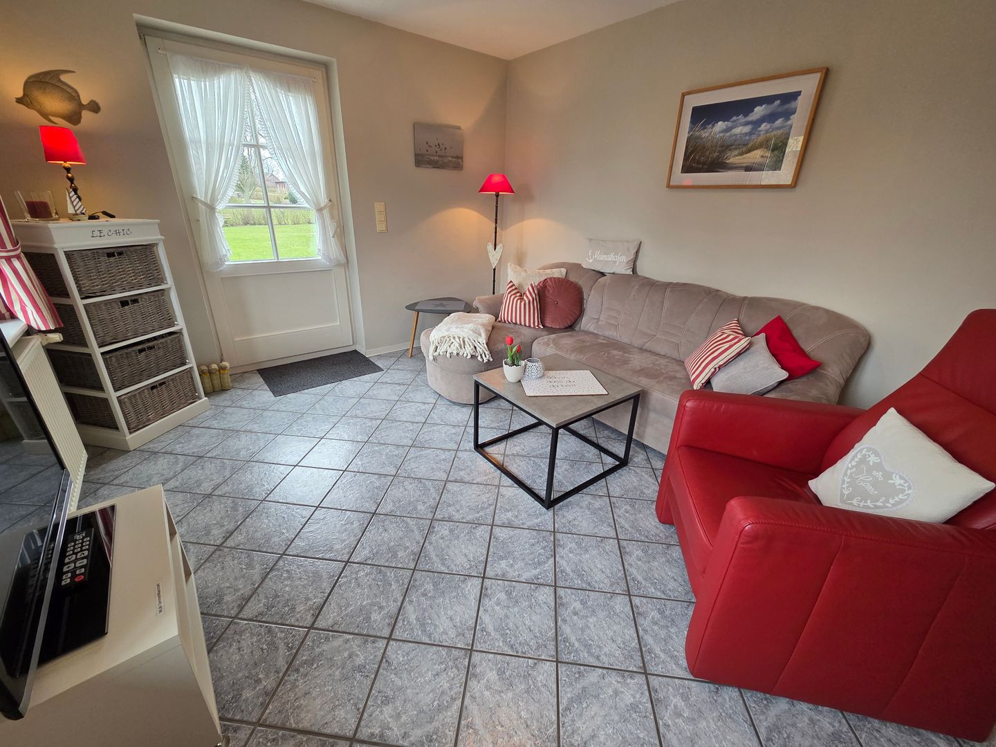 Haus Friesenglück Whg. Seepferdchen Alkersum - Wohnzimmer