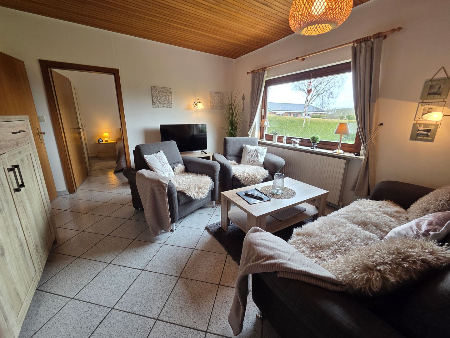 Haus Dorfschmiede Whg. Seestern Alkersum - Wohnzimmer