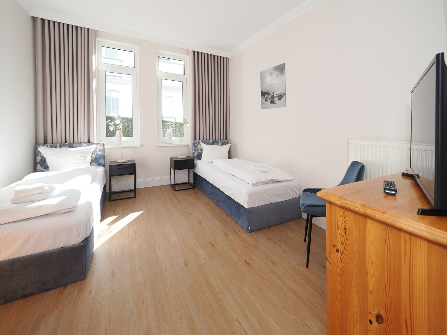 Seehof Seehof 201 Usedom - Schlafzimmer im Seehof201 auf Usedom mit zwei Einzelbetten