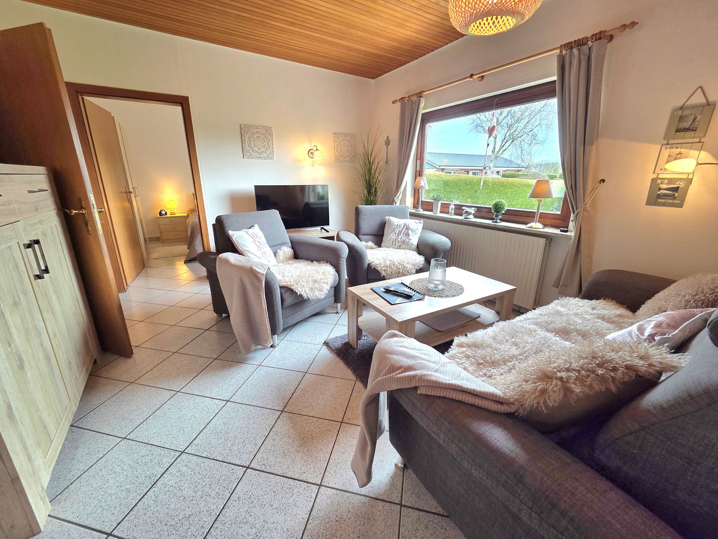 Haus Dorfschmiede Whg. Seestern Alkersum - Wohnzimmer