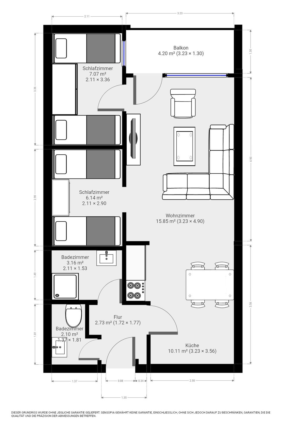 Ferienpark Hahnenklee Apartment "HarzHub Hahnenklee" Hahnenklee - Grundriss