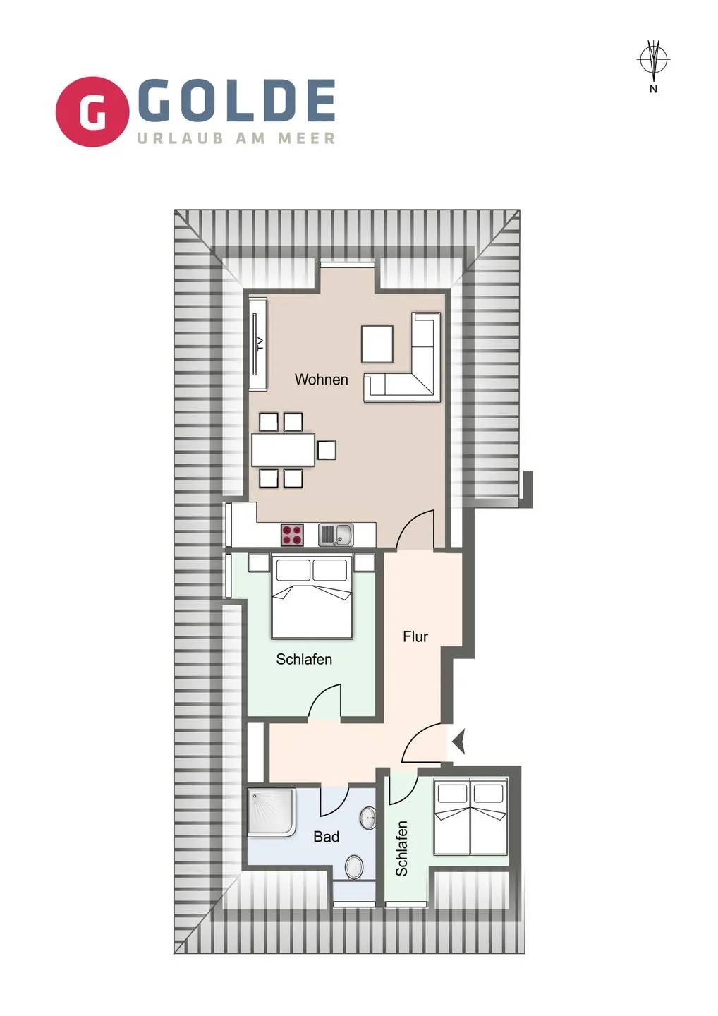 Nordseebude Küstenglück SPO Ording - Grundriss