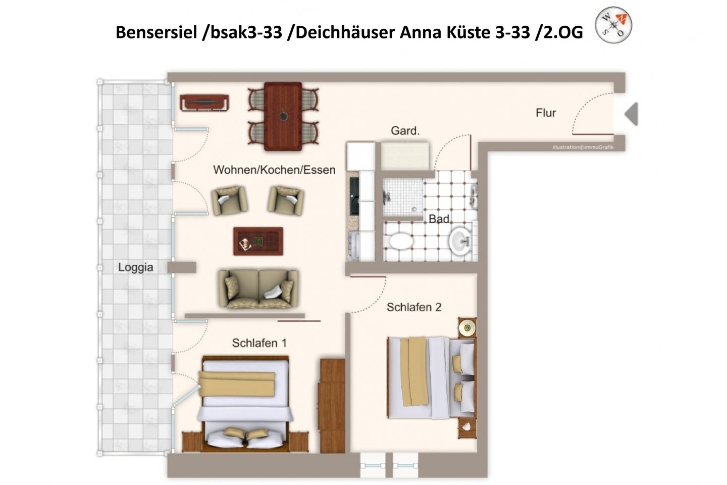 Deichhäuser Anna Küste Deichhäuser Anna Küste 3-33 Bensersiel - Grundriss