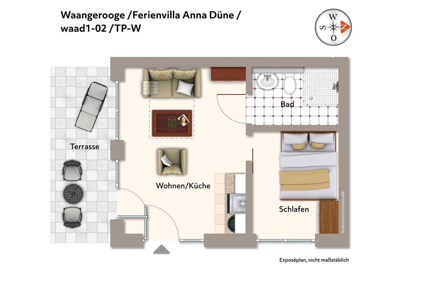 Ferienvillen Anna Düne Ferienvillen Anna Düne 1-02 Wangerooge - Grundriss